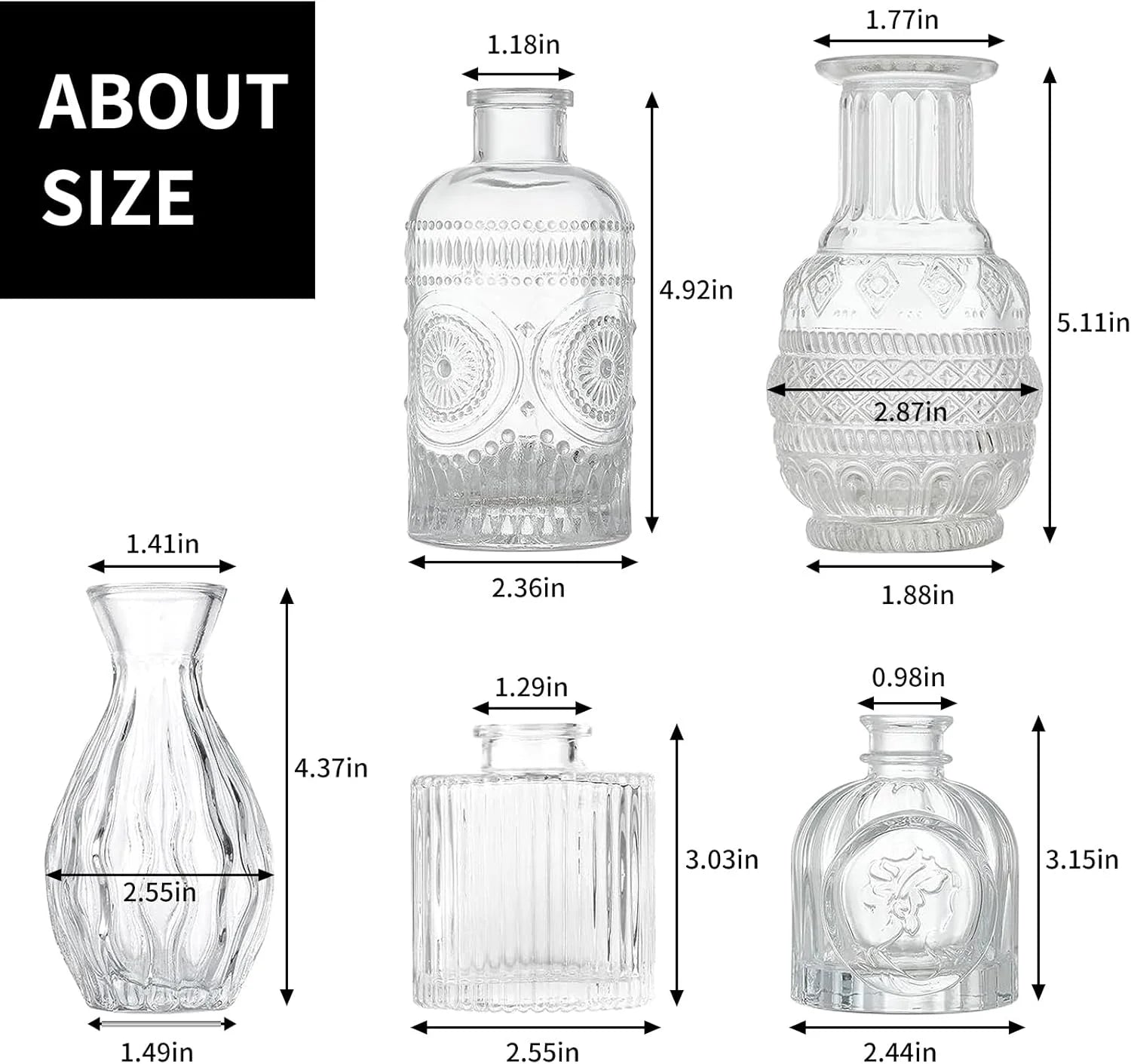 Bud Vases - Set of 6