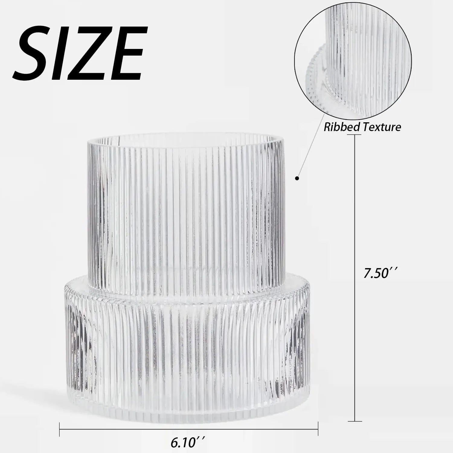 Ribbed Glass Vase