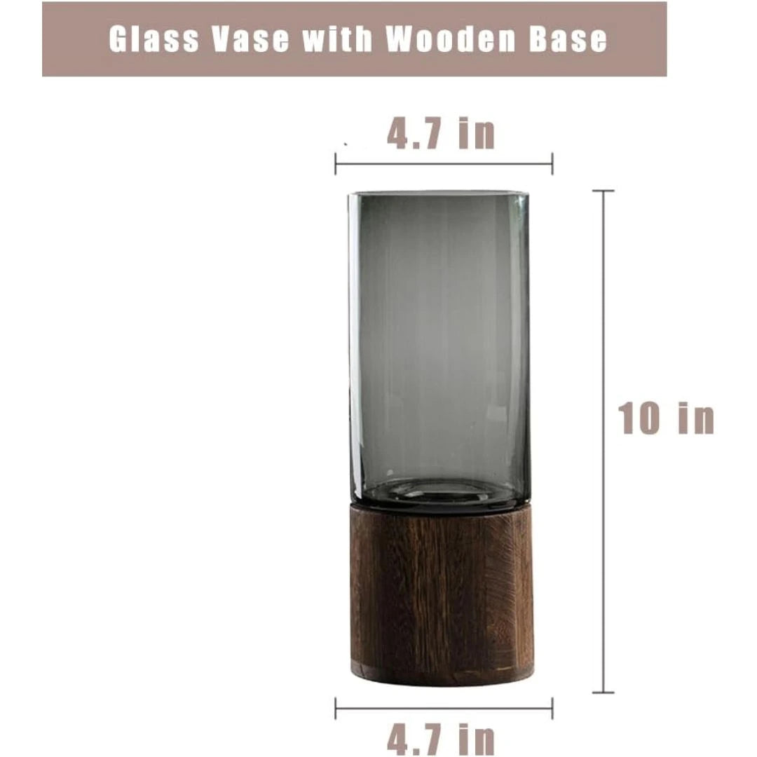 Wood Glass Vase