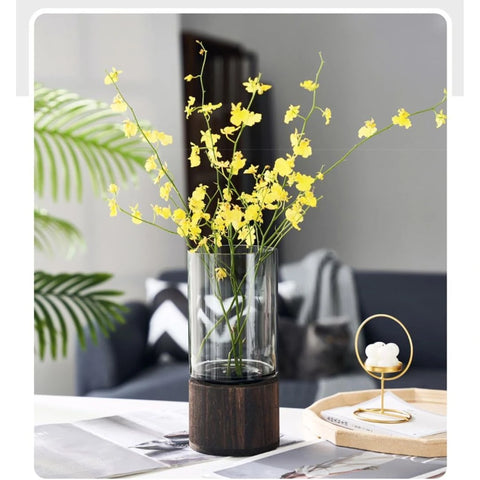 Artistic Wood Glass Vase