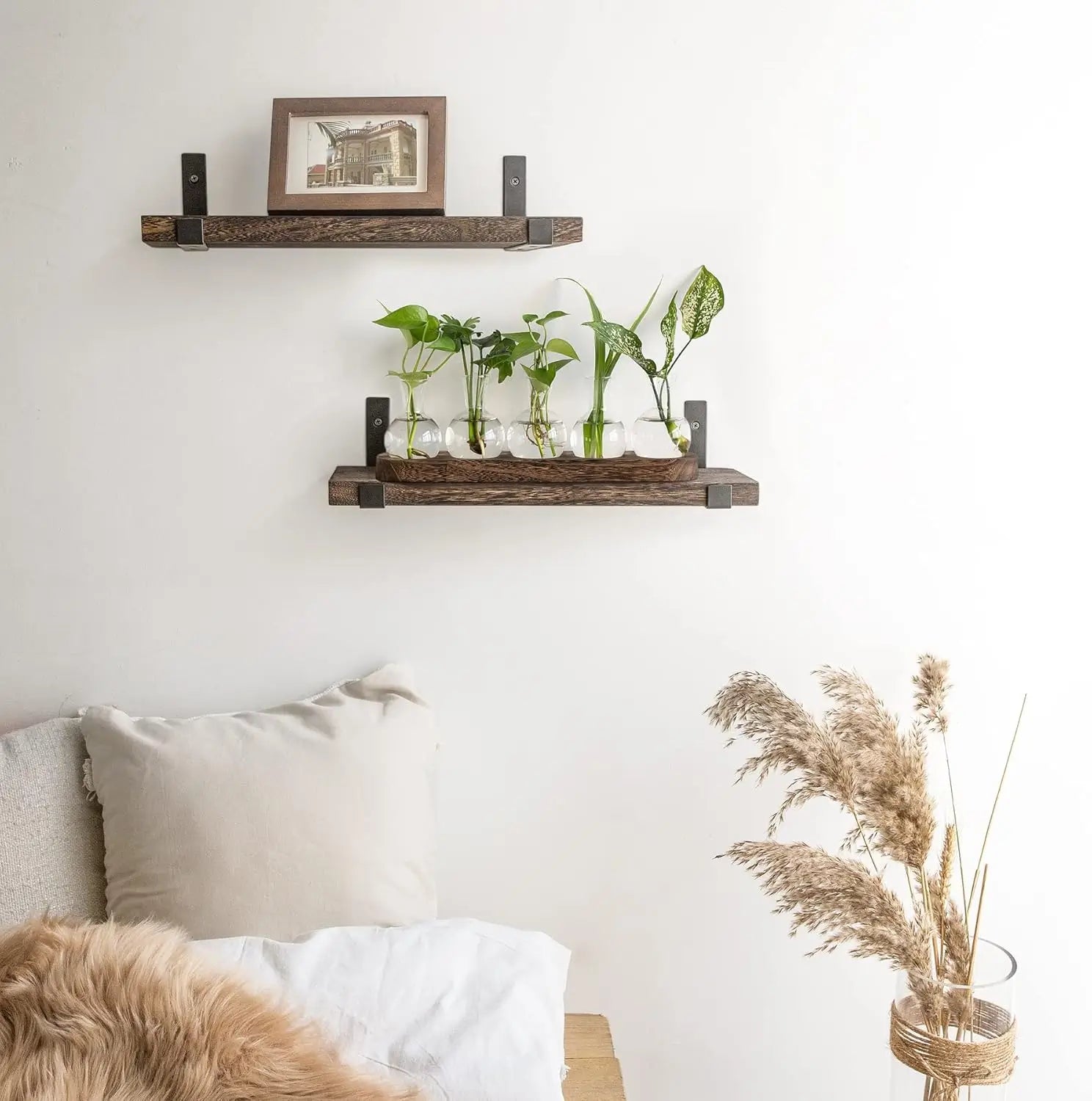 Wooden Tray Hydroponic Glass Vase